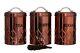 Set Of 3 Copper Tea Coffee Sugar Canisters Storage Jars Air Tight Lid Container