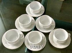 Set Of 6 Vintage Pillivuyt Bistroware Coffee Cups And Saucers