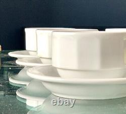 Set Of 6 Vintage Pillivuyt Bistroware Coffee Cups And Saucers