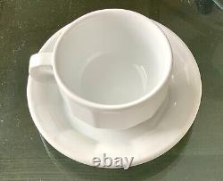 Set Of 6 Vintage Pillivuyt Bistroware Coffee Cups And Saucers