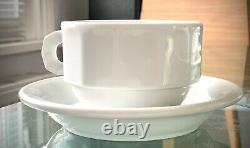 Set Of 6 Vintage Pillivuyt Bistroware Coffee Cups And Saucers