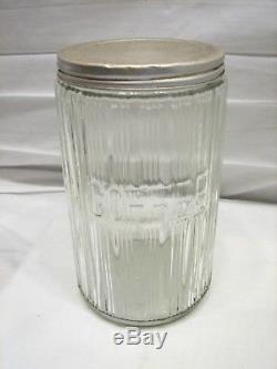 Set Vintage Glass Hoosier Type Jars withWire Rack Panel Coffee Tea Canister Spice