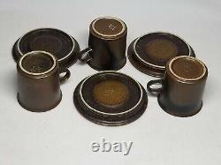 Set of 3 Arabia Ruska by Ulla Procope Coffee Cups & Saucers Mid-century Modern