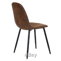 Set of 4 Dining Chairs Retro Style Padded Wooden Feet Lounge Coffee Restaurant