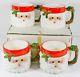 Set Of 4 Fitz And Floyd Santa Claus Christmas Holiday Coffee Mugs Vintage 1976
