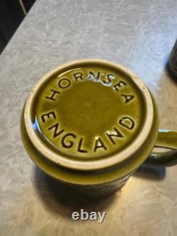 Set of 5 Vintage Green Retro Hornsea Coffee Mug Tea Cup, Made in England
