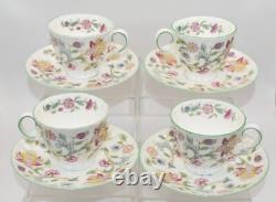 Set of 6 Minton Haddon Hall Green Edge Coffee Cups and Saucers
