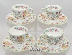 Set of 6 Minton Haddon Hall Green Edge Coffee Cups and Saucers