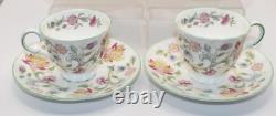 Set of 6 Minton Haddon Hall Green Edge Coffee Cups and Saucers