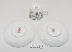 Set of 6 Minton Haddon Hall Green Edge Coffee Cups and Saucers
