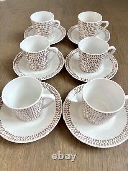 Set of 6 Vintage 1950s Arabia tableware Coffee Espresso Cup and Saucer Set MCM
