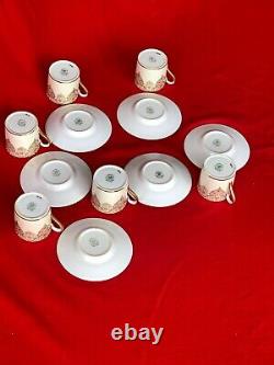 Set of 6 Vintage Hammersley England # 1976 Gold Demitasse Cup and Saucers NICE