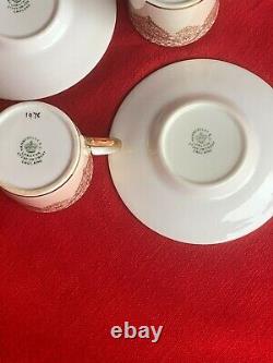 Set of 6 Vintage Hammersley England # 1976 Gold Demitasse Cup and Saucers NICE
