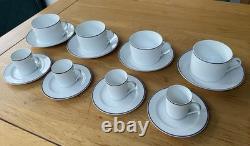 Set of 8 Vintage Phillipe Deshoulieres Limoges Porcelain Coffee Cups & Saucers