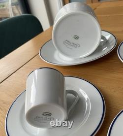 Set of 8 Vintage Phillipe Deshoulieres Limoges Porcelain Coffee Cups & Saucers