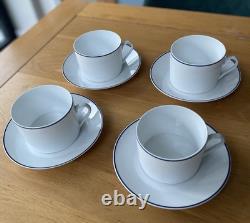Set of 8 Vintage Phillipe Deshoulieres Limoges Porcelain Coffee Cups & Saucers