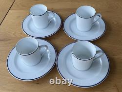 Set of 8 Vintage Phillipe Deshoulieres Limoges Porcelain Coffee Cups & Saucers