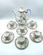 Set Of Coffee Pot 6 Aynsley Pembroke Cups & Saucers Vintage Fine Porcelain Vgc