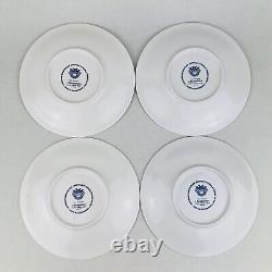 Set of Four VTG Villeroy & Boch ACAPULCO Flat Coffee Cup & Saucer Blue Stamp MCM