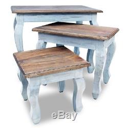 Shabby Chic Nest Of Tables Coffee Side Table Living Room Vintage Retro Set Of 3