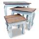 Shabby Chic Nest Of Tables Coffee Side Table Living Room Vintage Retro Set Of 3