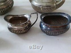 Sheffield England 1920 Silver Plate Georgian Style Coffee & Tea Pot Set Vintage
