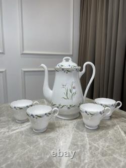 Shelley Fine Bone China England Coffee Pot & 4 Cups Floral Tea Set Vintage