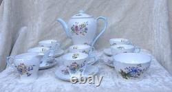 Shelley WILD FLOWERS 13668 Vintage Stunning Bone China Coffee Set
