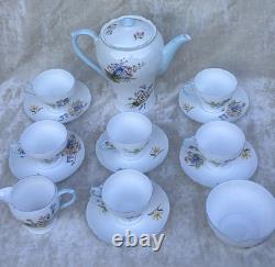 Shelley WILD FLOWERS 13668 Vintage Stunning Bone China Coffee Set