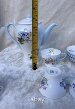 Shelley WILD FLOWERS 13668 Vintage Stunning Bone China Coffee Set