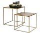 Small Metal Side Table Vintage Square Coffee Tables Set Gold Living Furniture