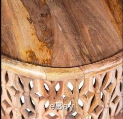 Small Wooden Side Table Vintage Round Coffee End Tables Set Antique Furniture