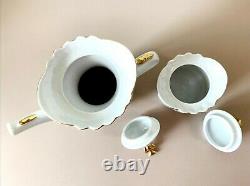 Soviet Vintage Porcelain Pegasus Tea/Coffee Set, Black & White, Golden Trim USSR