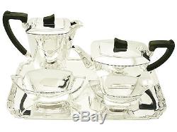 Sterling Silver Four Piece Tea & Coffee Set Art Deco Style Vintage 1955