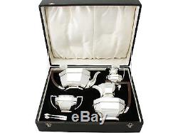 Sterling Silver Four Piece Tea & Coffee Set Art Deco Vintage George VI