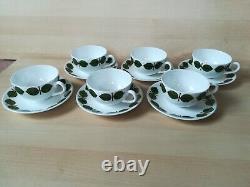 Stig lindberg vintage bersa cups and saucers x6