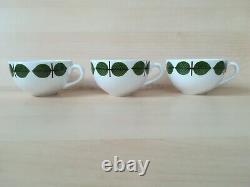 Stig lindberg vintage bersa cups and saucers x6