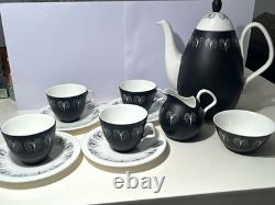 Stunning Vintage 1950s Foley Bone China Domino Coffee Set by Hazel Thumpston