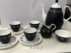 Stunning Vintage 1950s Foley Bone China Domino Coffee Set by Hazel Thumpston
