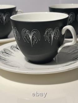 Stunning Vintage 1950s Foley Bone China Domino Coffee Set by Hazel Thumpston