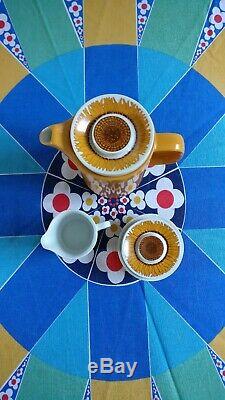 Stunning Vintage 1970s Egersund Korulen Solsikke pattern Coffee set