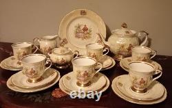 Stunning Vintage Lustre Pearlescent Tea / Coffee Set. Made In Poland, Chodziez