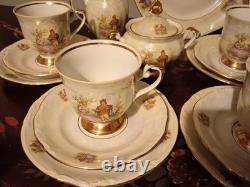 Stunning Vintage Lustre Pearlescent Tea / Coffee Set. Made In Poland, Chodziez