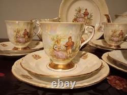 Stunning Vintage Lustre Pearlescent Tea / Coffee Set. Made In Poland, Chodziez