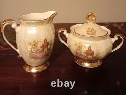 Stunning Vintage Lustre Pearlescent Tea / Coffee Set. Made In Poland, Chodziez