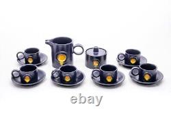 Sunset vintage ceramic Hungarian design coffee set by Eva Kovács