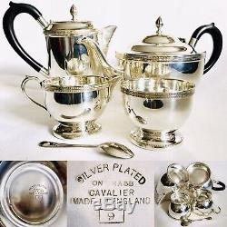 Superb Quality Vintage / Antique Cavalier Silver Plated Tea & Coffee Set (1.4kg)