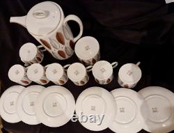 Susie Cooper Hyde Park Coffee Pot, 6 Coffee cans & saucers, 1959 Vintage