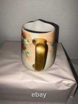 Swiss Langenthal Vintage Porcelain Hand Painted Cherry Coffee Pot Set 4pc