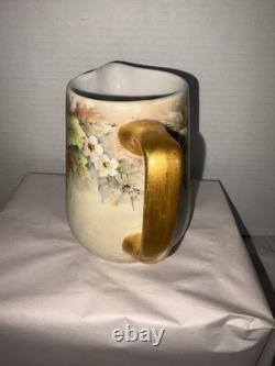 Swiss Langenthal Vintage Porcelain Hand Painted Cherry Coffee Pot Set 4pc